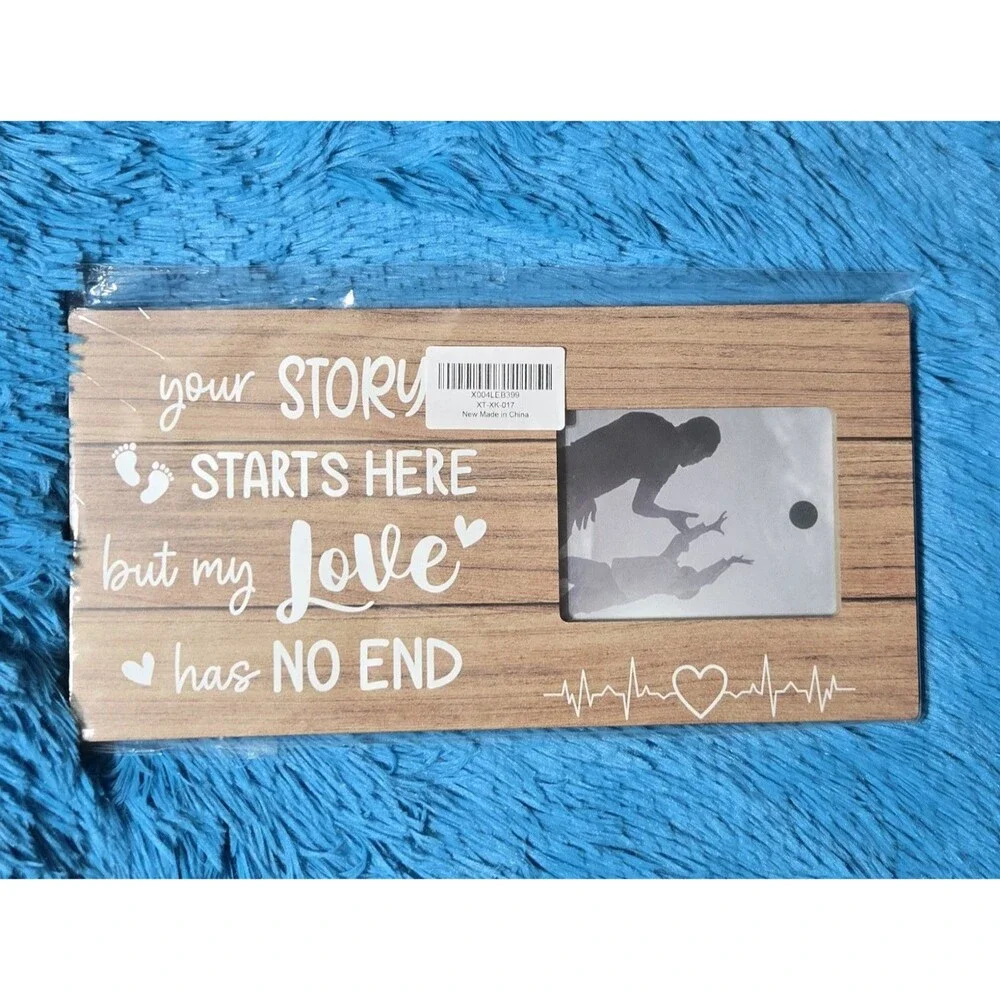 Baby Sonogram Photo Wooden Frame For Hanging Or Leaning Fits 4